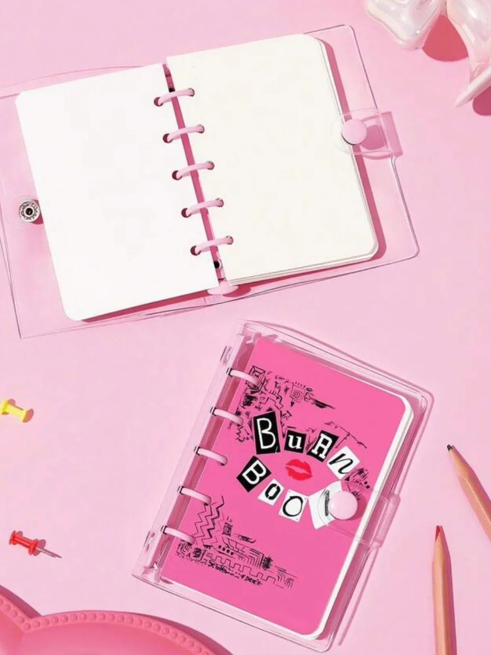 Macy's Pink 'Burn Book' Ring-Bound Notebook